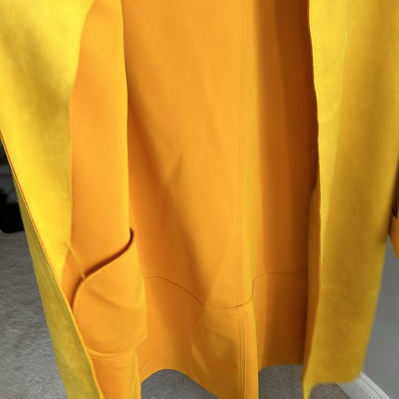Zara Suede Midi Jacket Yellow Size Small - Picture 4 of 7